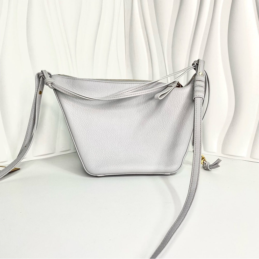Loewe Hammock Mini Leather Hobo Bag White